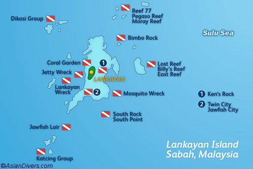 Lankayan Dive Resort Map