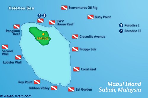 Borneo Divers Mabul Resort Map