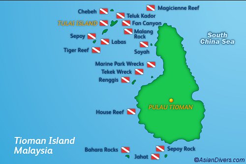 Dive Tioman Map